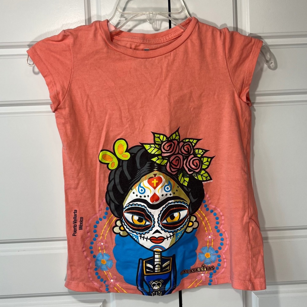 Calaveritas Puerto Vallarta Mexico Day of the Dead Frida Girl's Size 10‎ T-Shirt